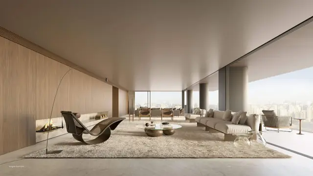 Estar do apartamento de andar inteiro, Moinhos de Vento, Porto Alegre