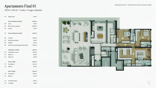 Apartamento Final 01, 3 suítes, Moinhos de Vento, Porto Alegre